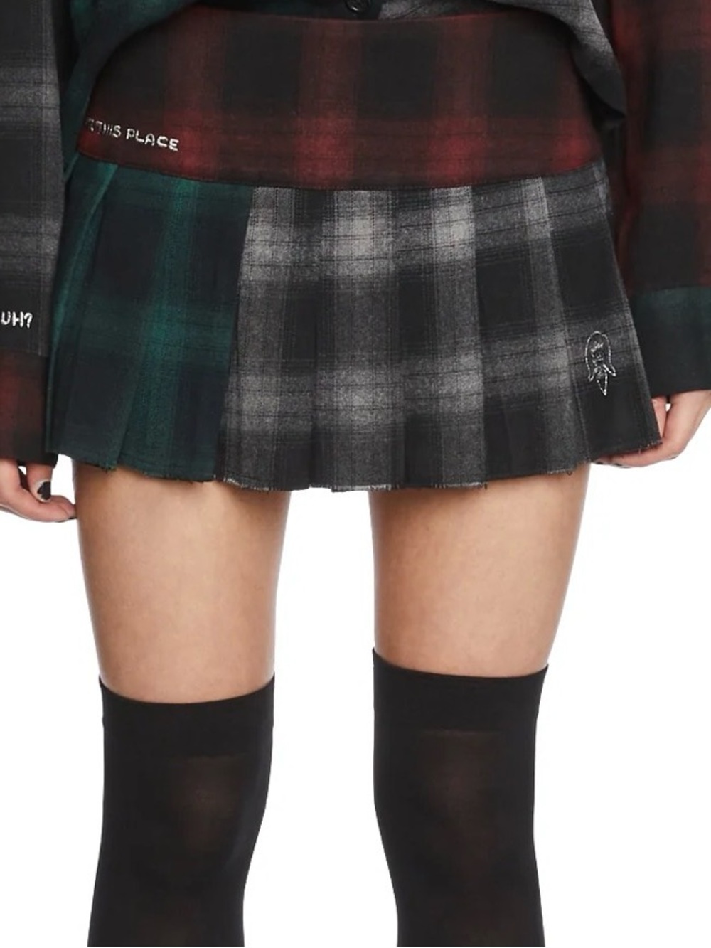 Dolls Kill Daria 90’s cynic plaid mini skirt distressed hem